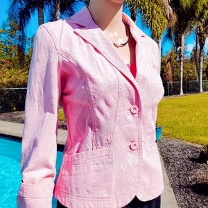 DKNY/Jeans 100% Blazer, satin pink sz Medium